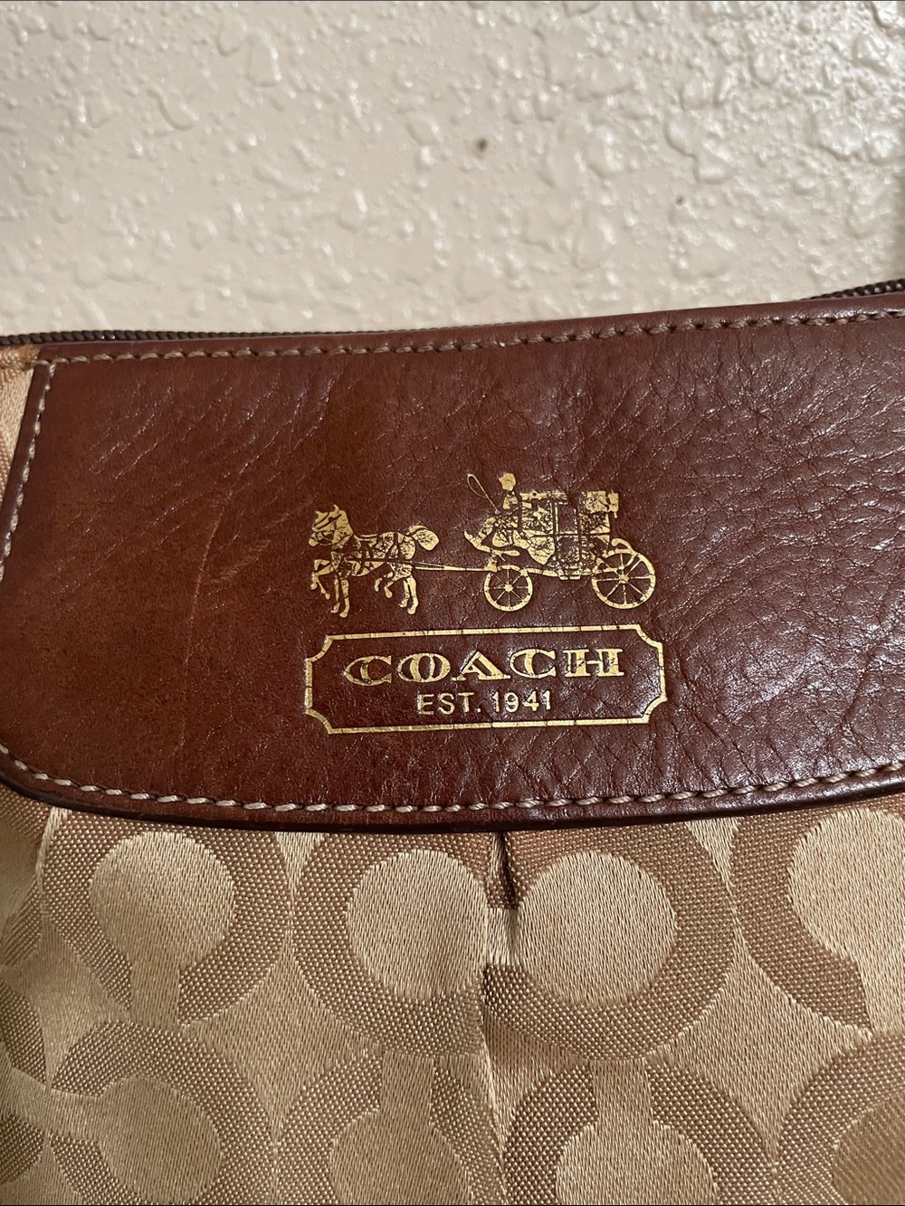 Coach Signature Canvas Crossbody in Khaki and Brown - Picture 3 of 12